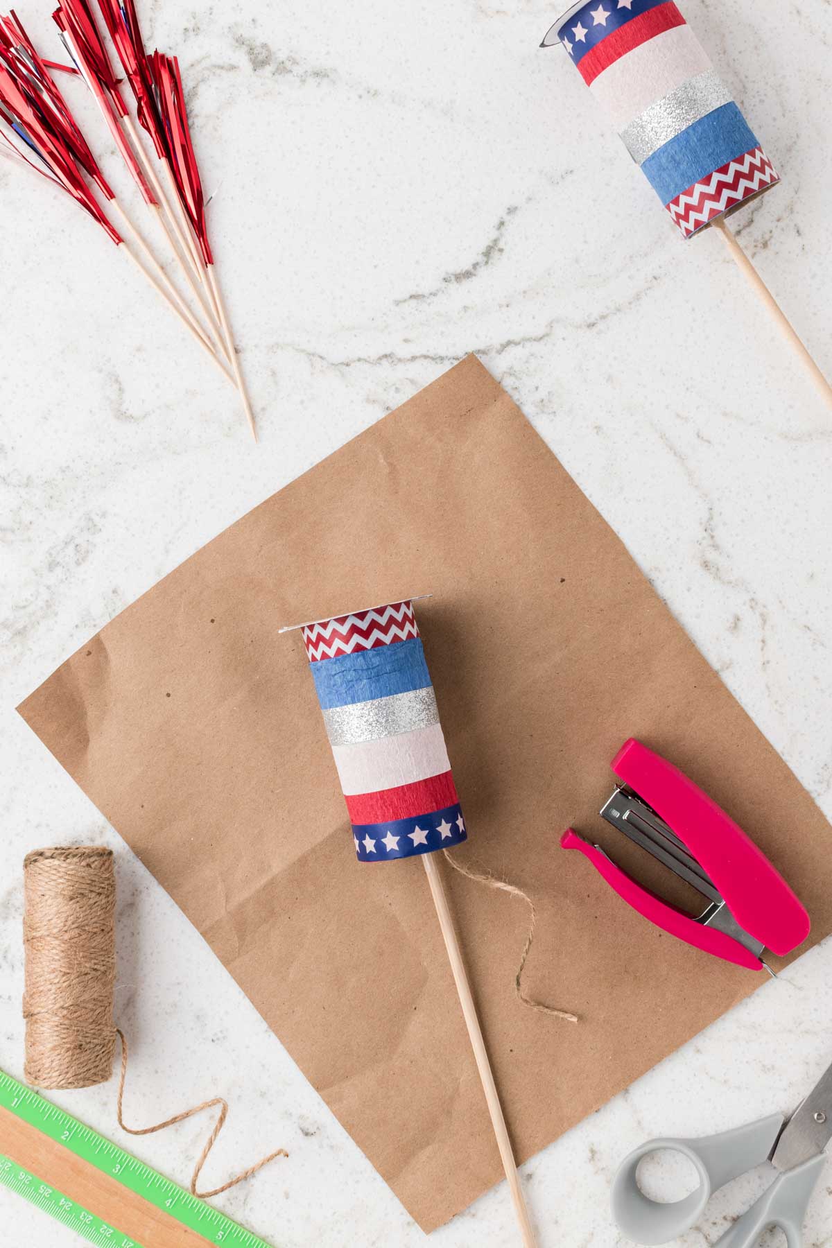 toilet paper roll decorated for 4th of july