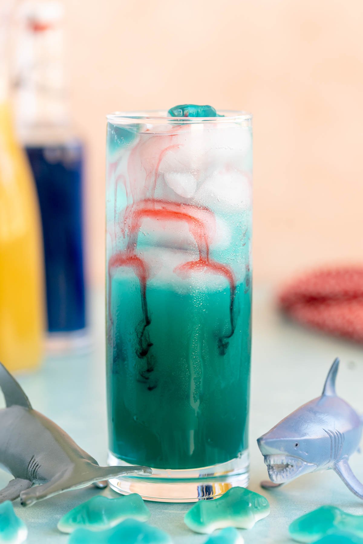 Shark attack drink in a glass