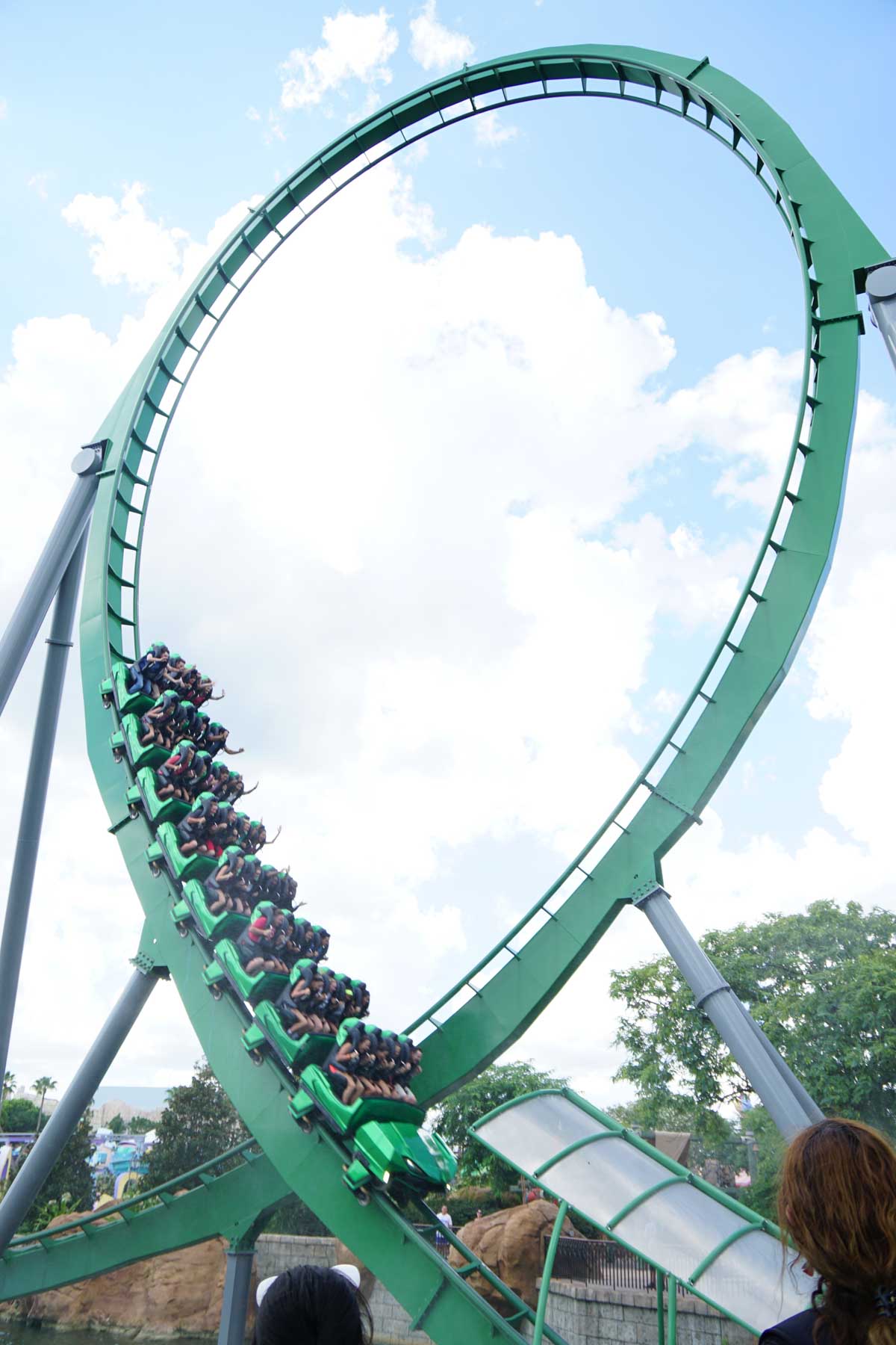 loop on Incredible Hulk coaster