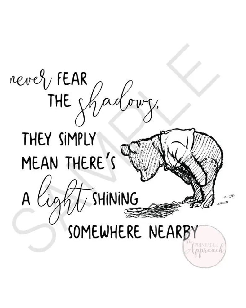 winnie the pooh quote in black and white