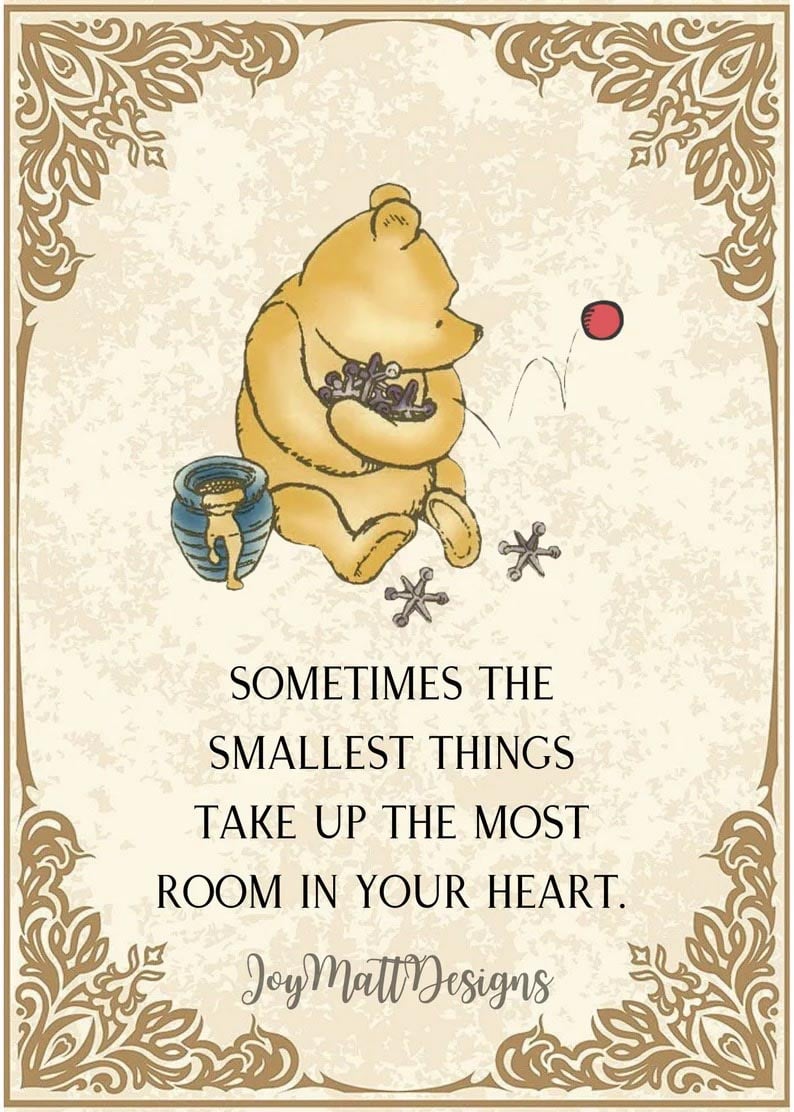 winnie the pooh quote in a frame