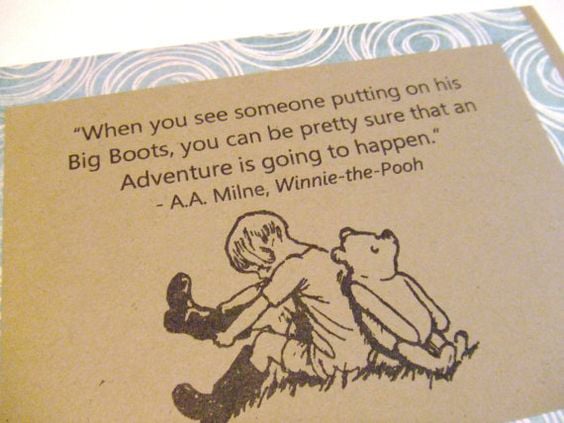 piglet and Christopher Robin and a winnie the pooh quote