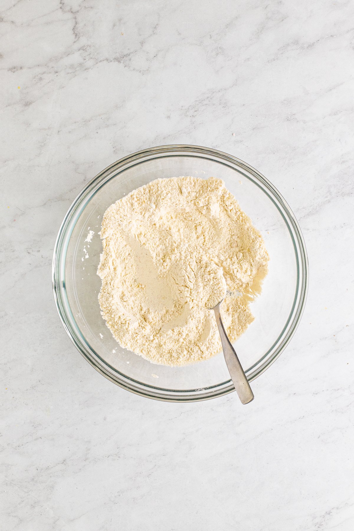 dry ingredients in a glass bowl