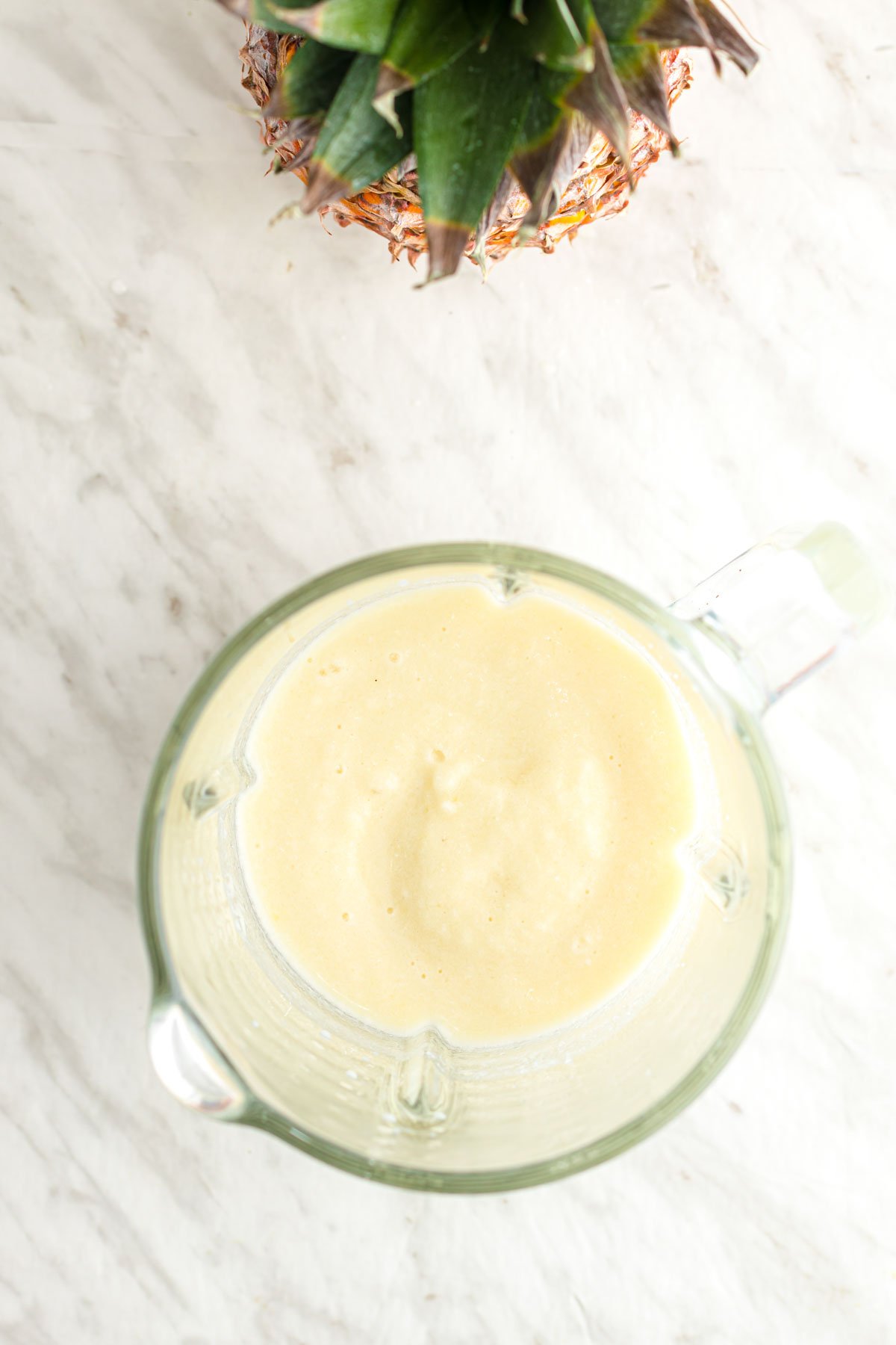 virgin pina colada in a blender