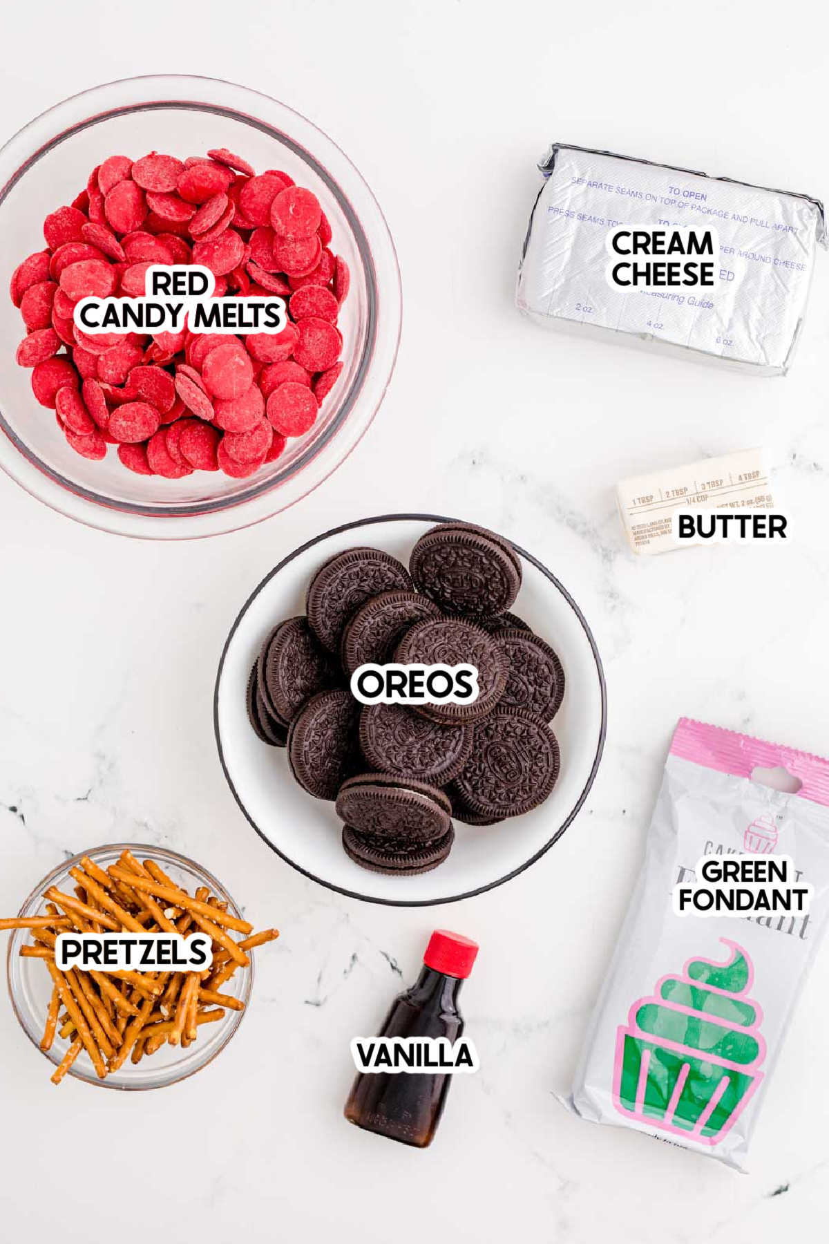 ingredients to make apple no bake oreo balls