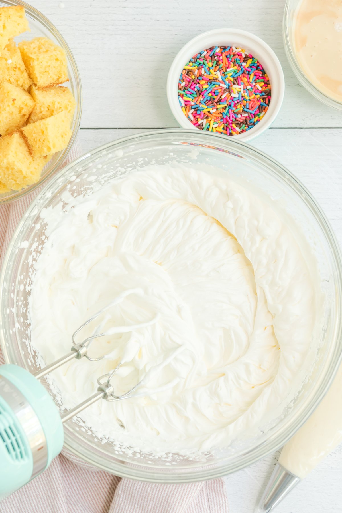 whipped cream in a bowl