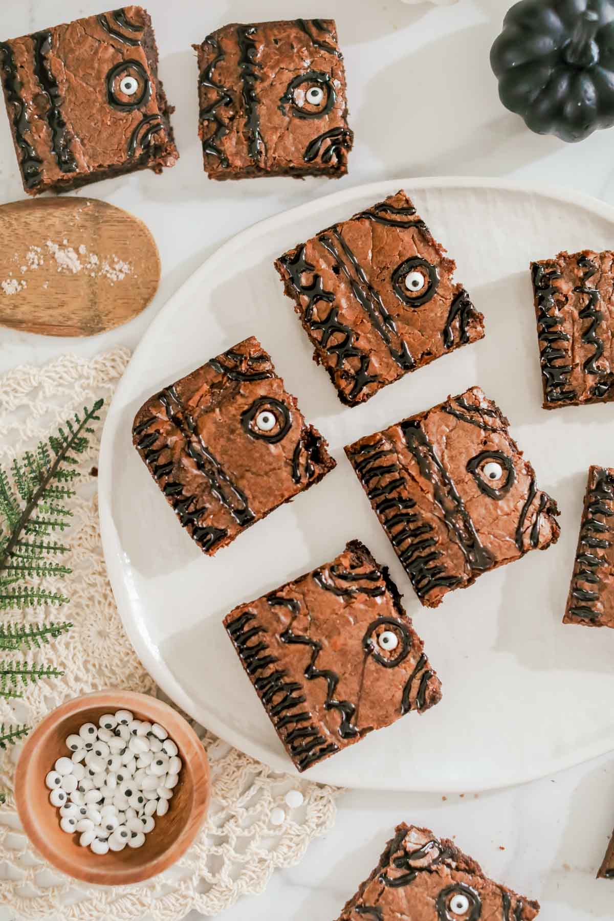 plate full of brownies that look like spellbooks