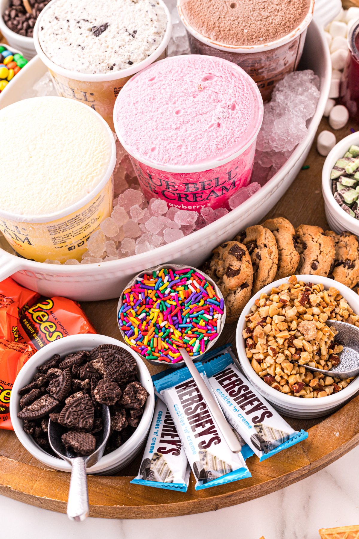 toppings on an ice cream bar