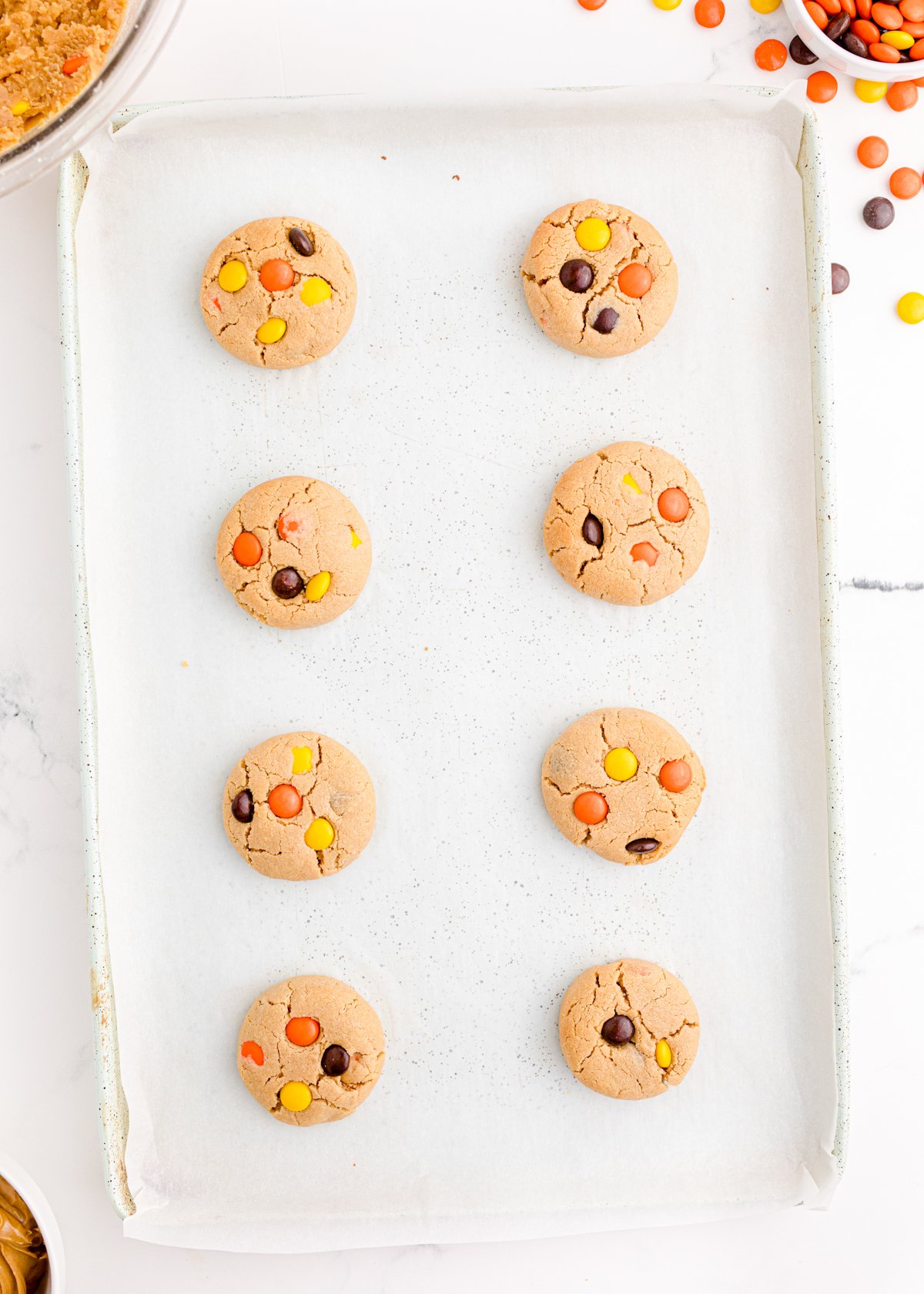 unbaked reese's pieces cookies