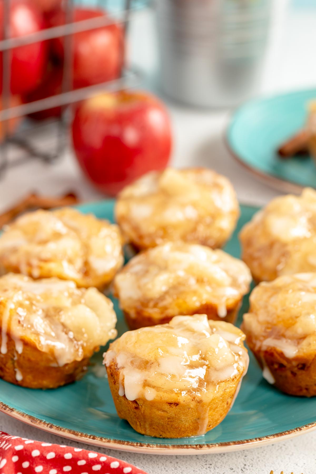 plate full of apple pie cups