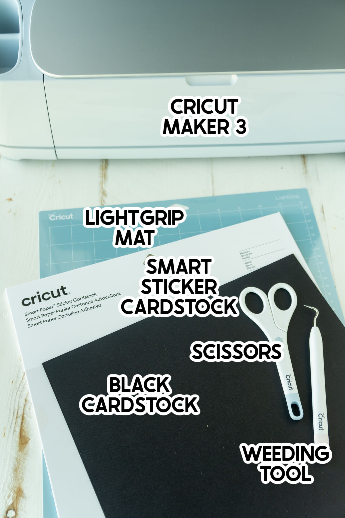supplies needed to make paper ghost tags with labels