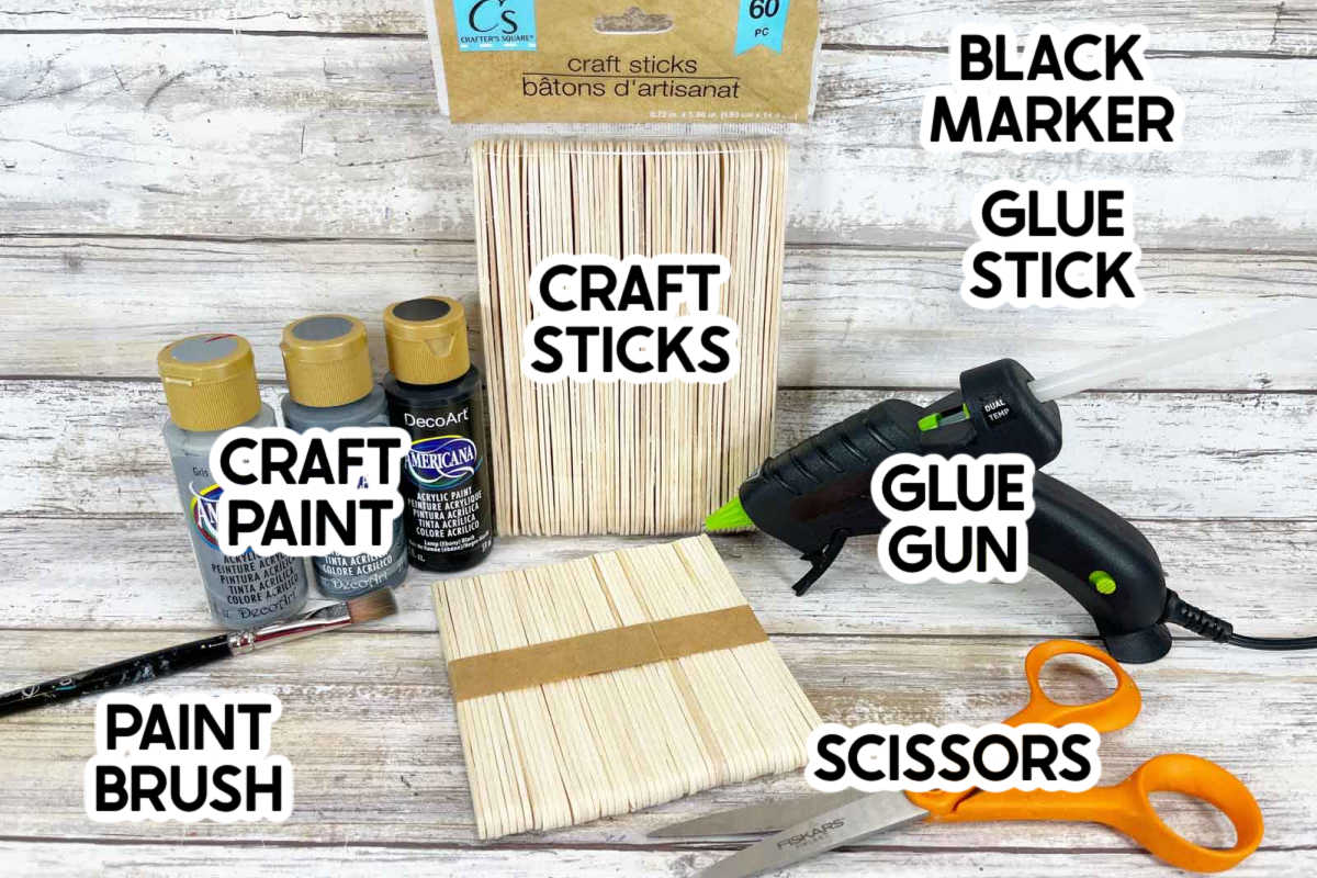 supplies to make a tombstone craft with labels