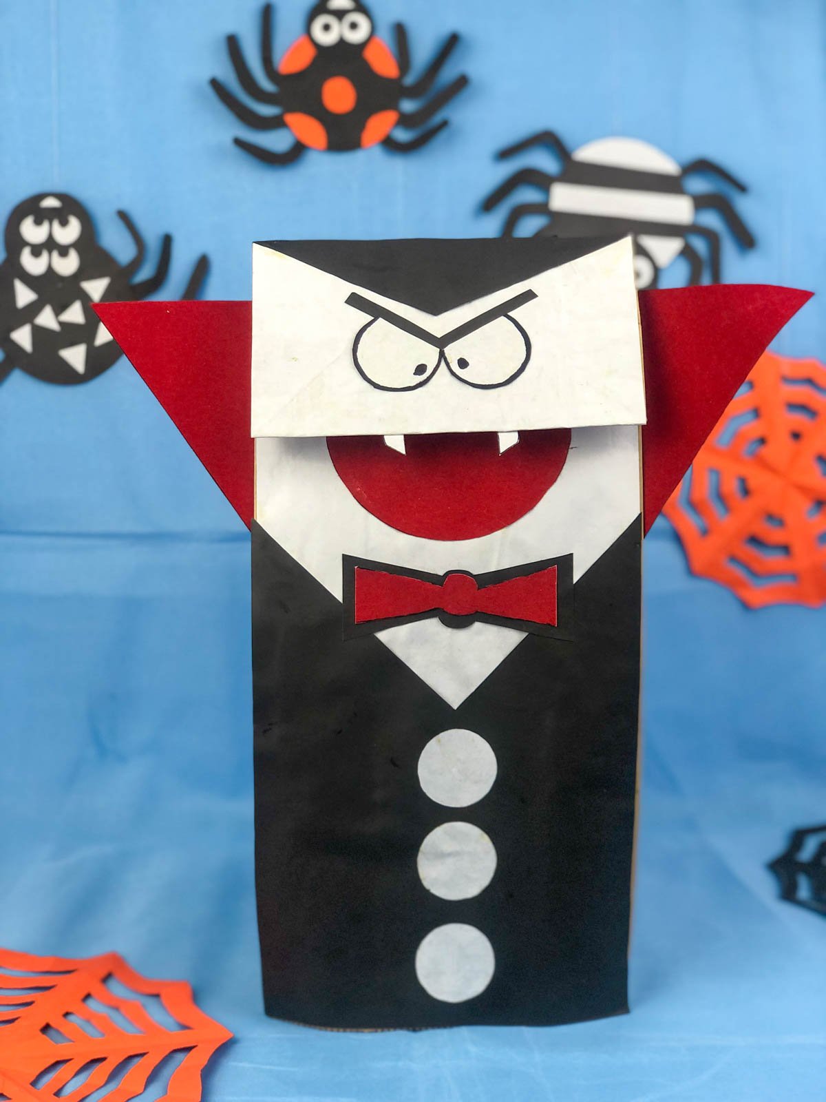 Vampfire craft puppet made from a paper bag