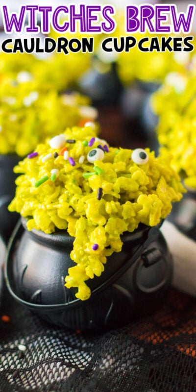 cauldron cupcakes with text for Pinterest