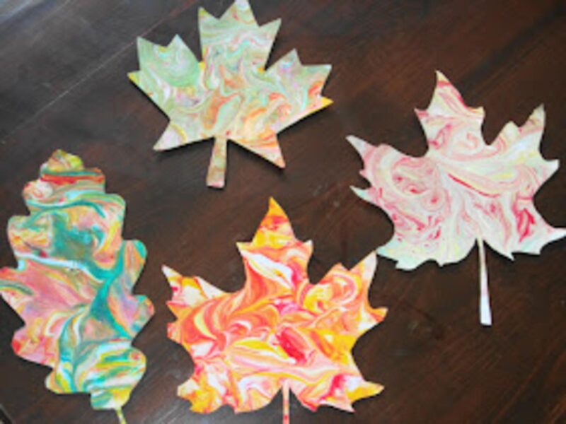 colorful painted leaves