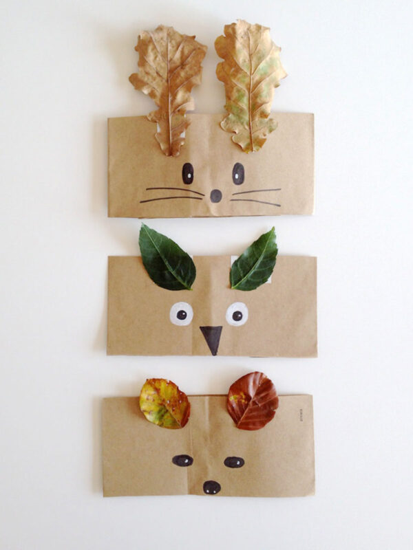 animal face masks made out of brown paper