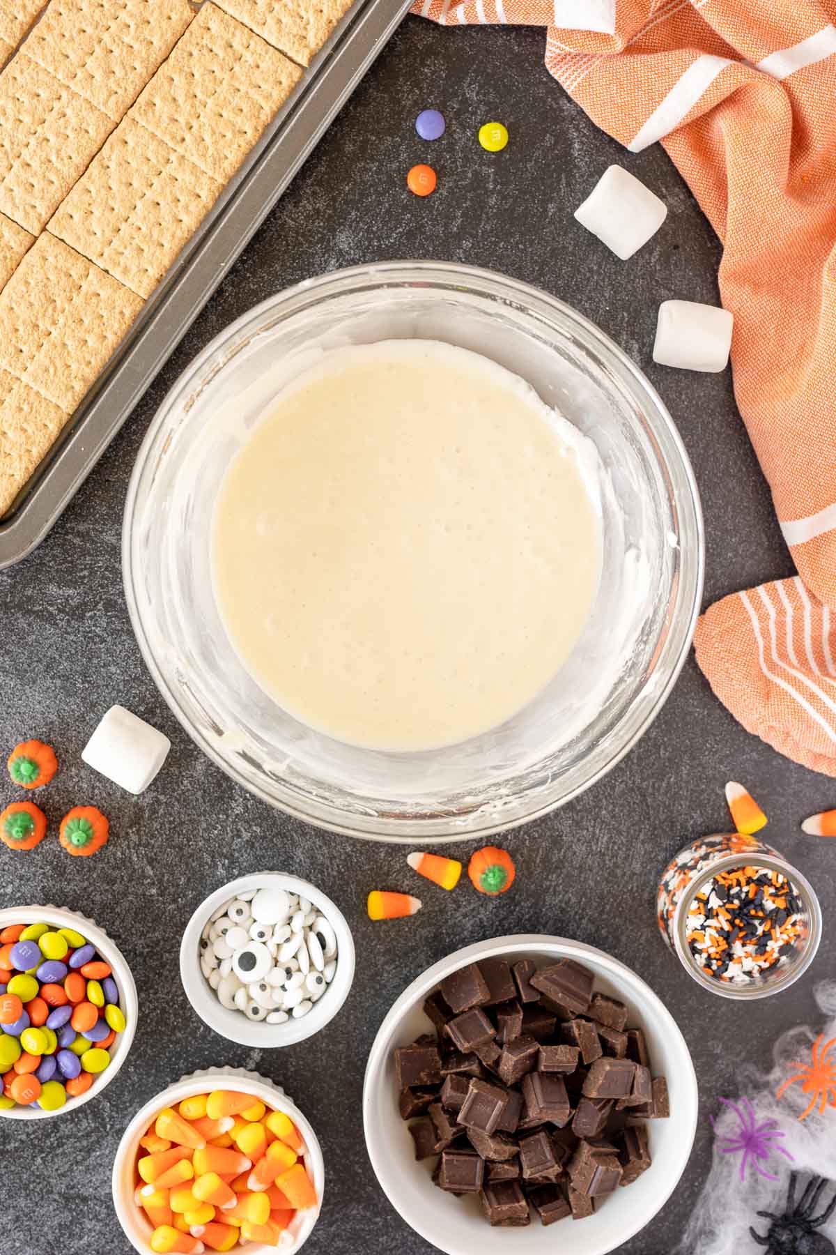 bowl full of melted marshmallows