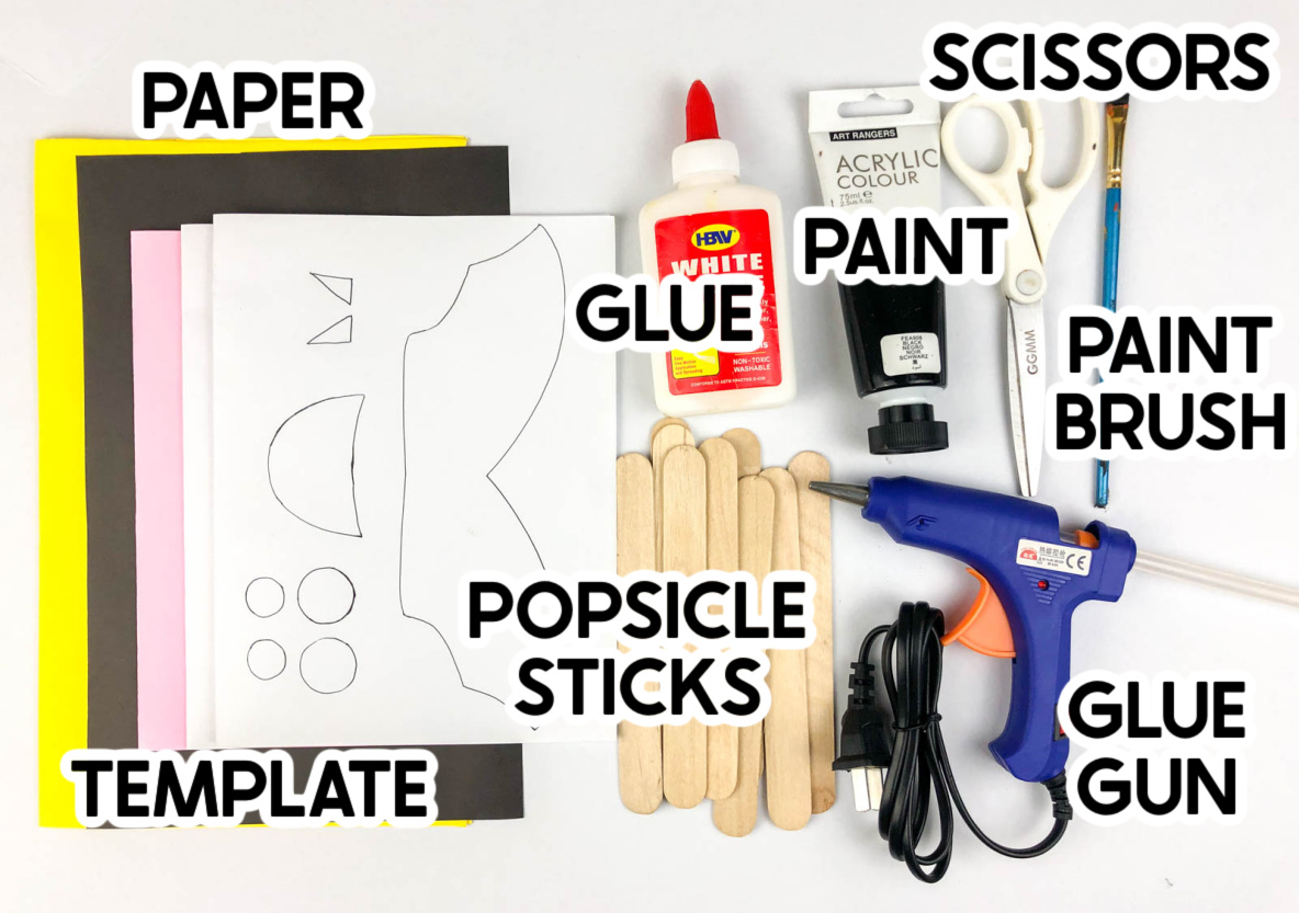 bat craft supplies with labels