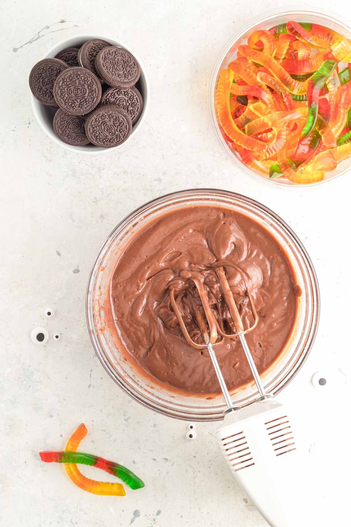 chocolate pudding in a glass bowl