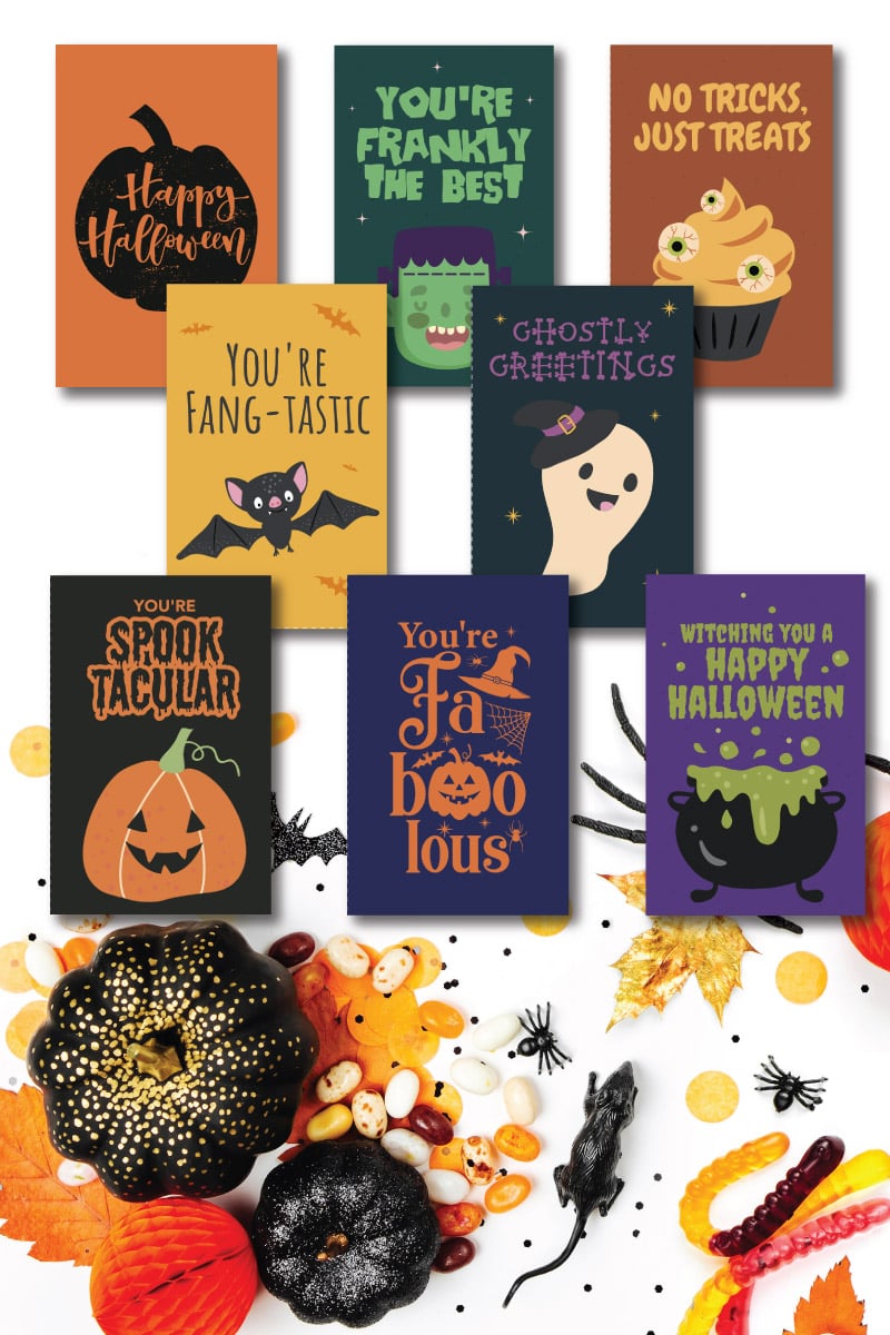 Set of free printable Halloween gift tags