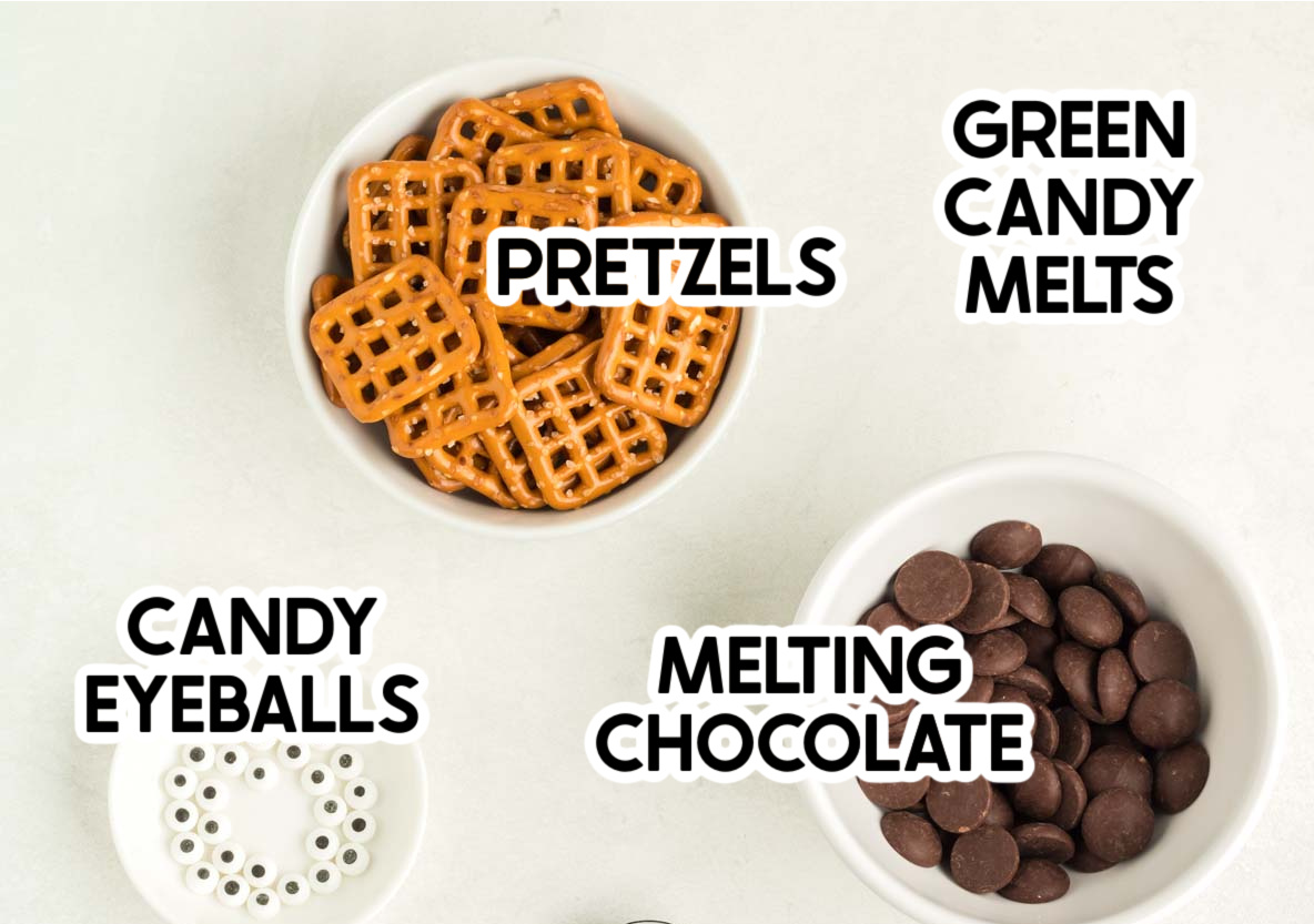 ingredients to make Halloween pretzels