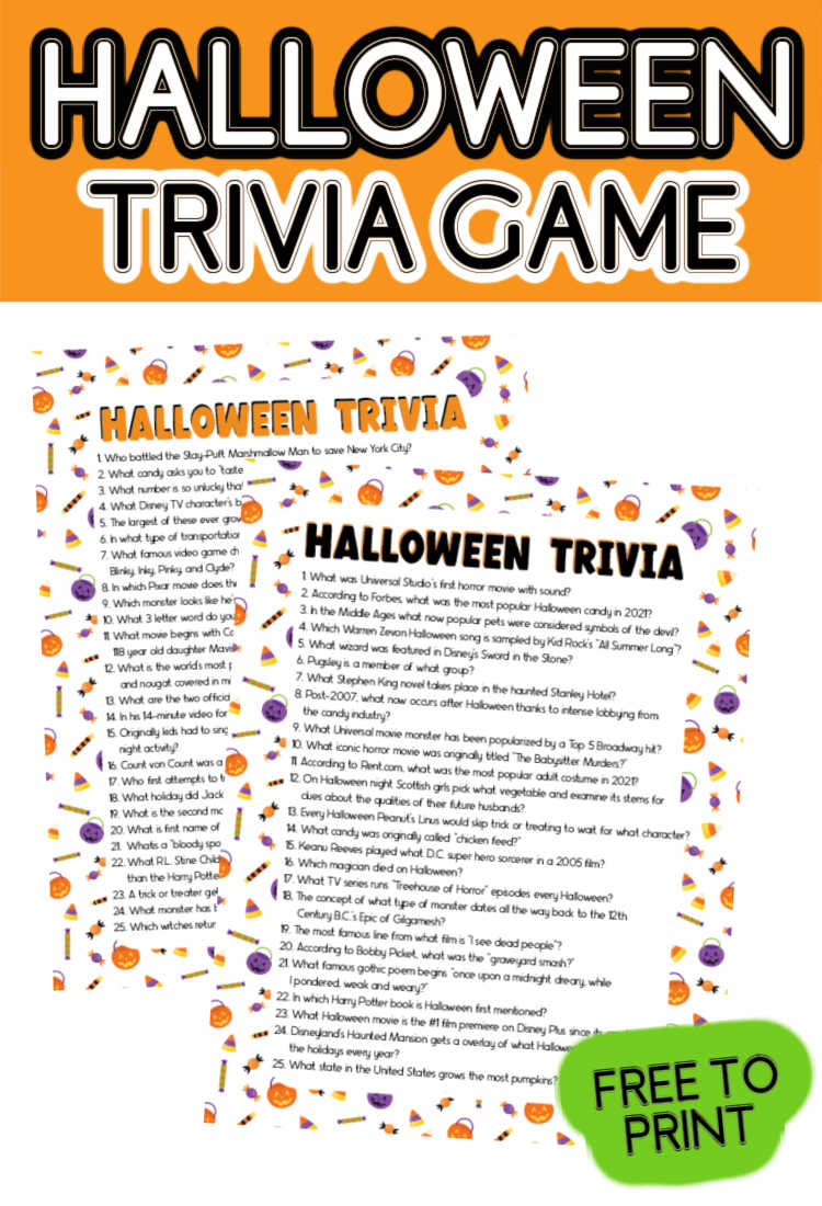 Halloween trivia game collage