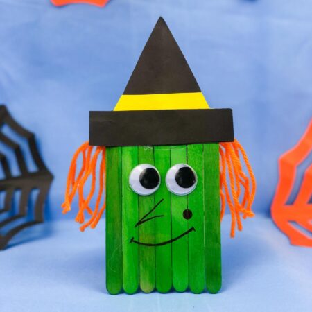 easy witch craft made out of craft sticks