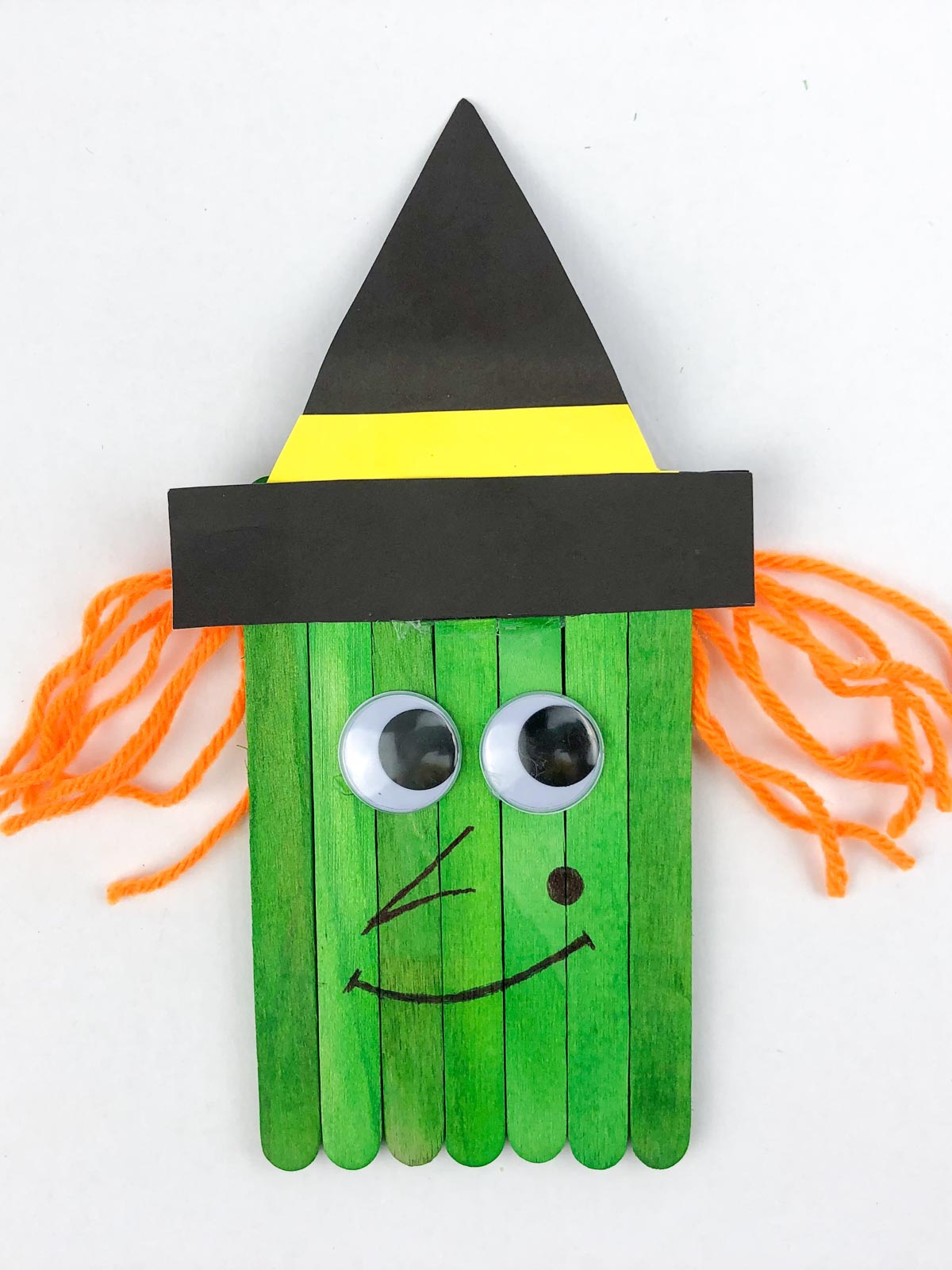 Easy Popsicle Stick Witch Craft Idea for Kids - Play Party Plan