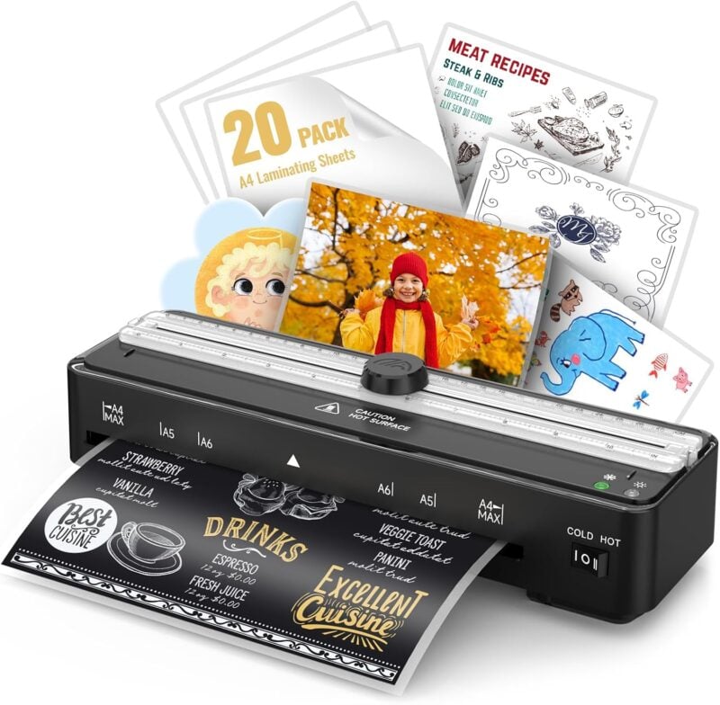 laminator with laminating pouches