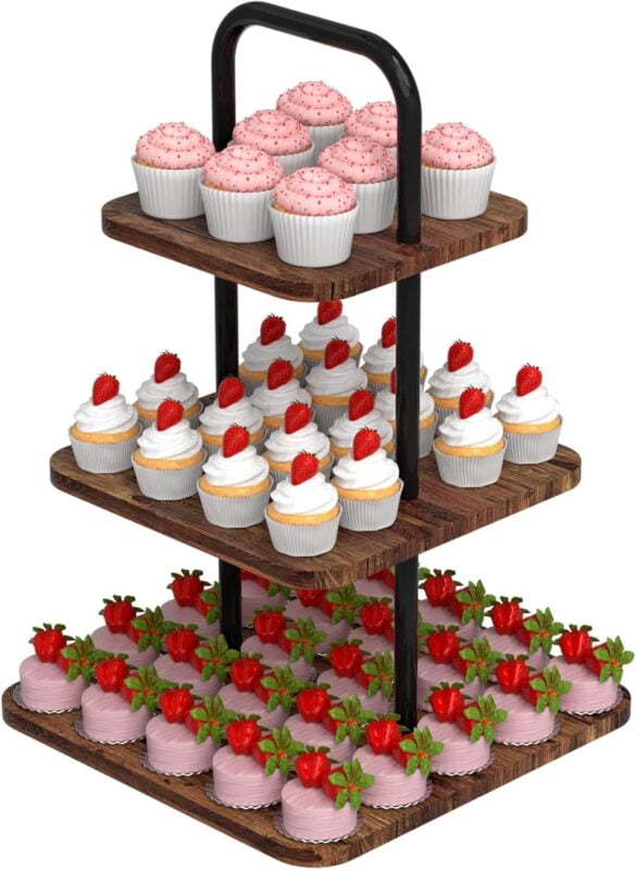 three tiered cupcake tray