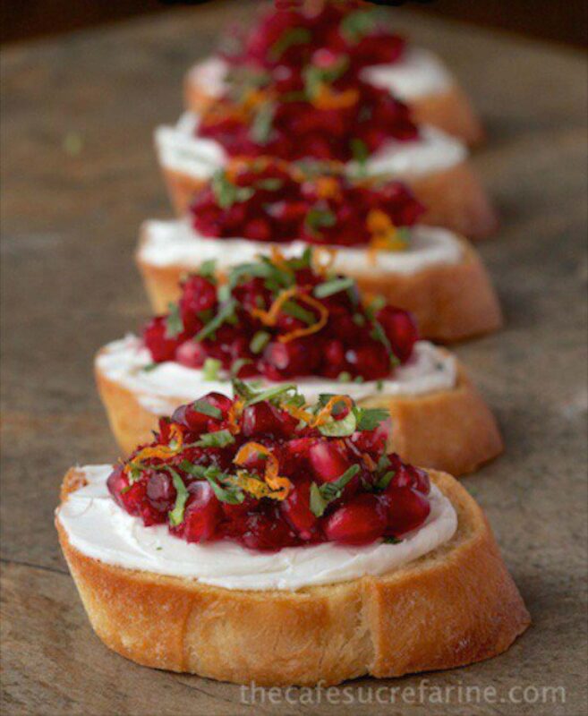 bread slices with cream cheese and fruit topping