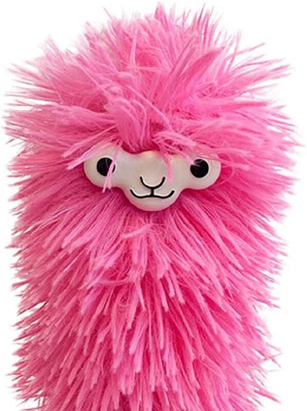 pink duster with llama face