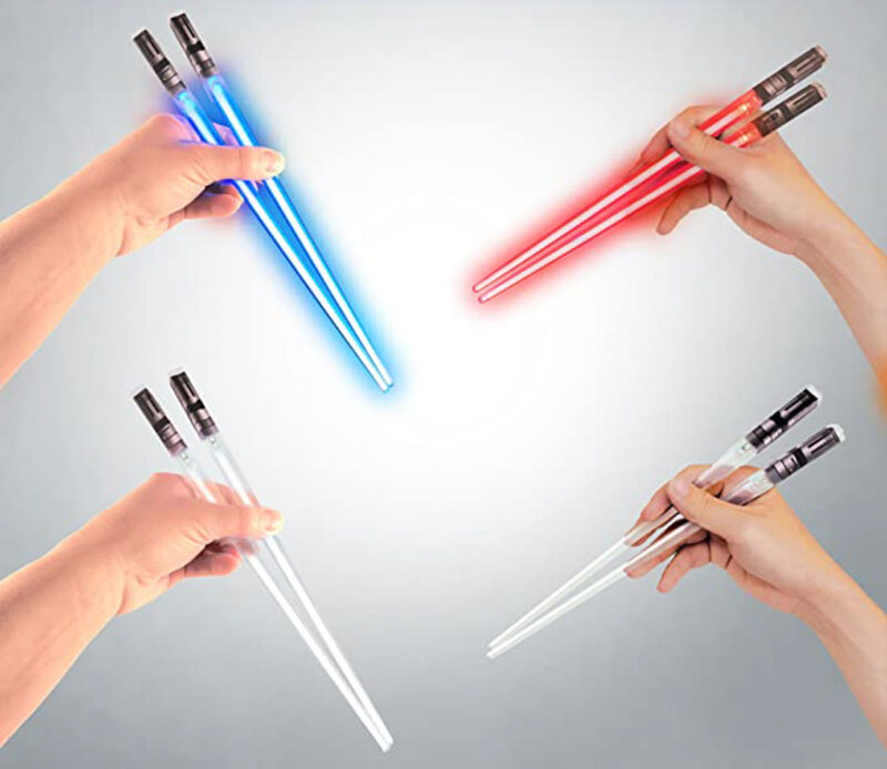 glowing light saber shaped chopsticks