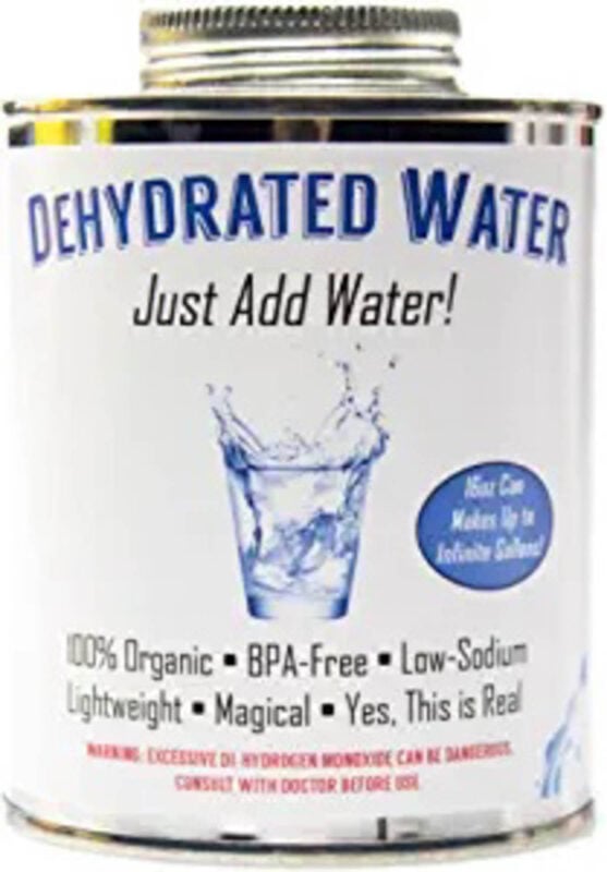 can of dehydrated water