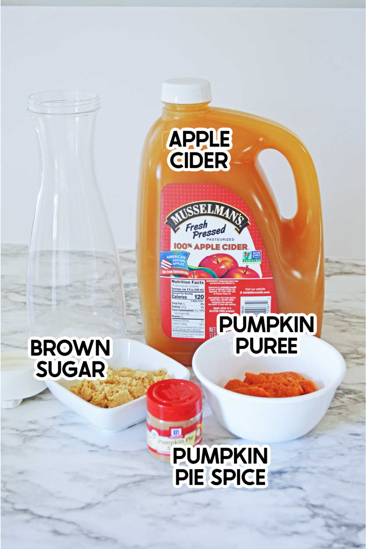 ingredients in pumpkin juice with labels