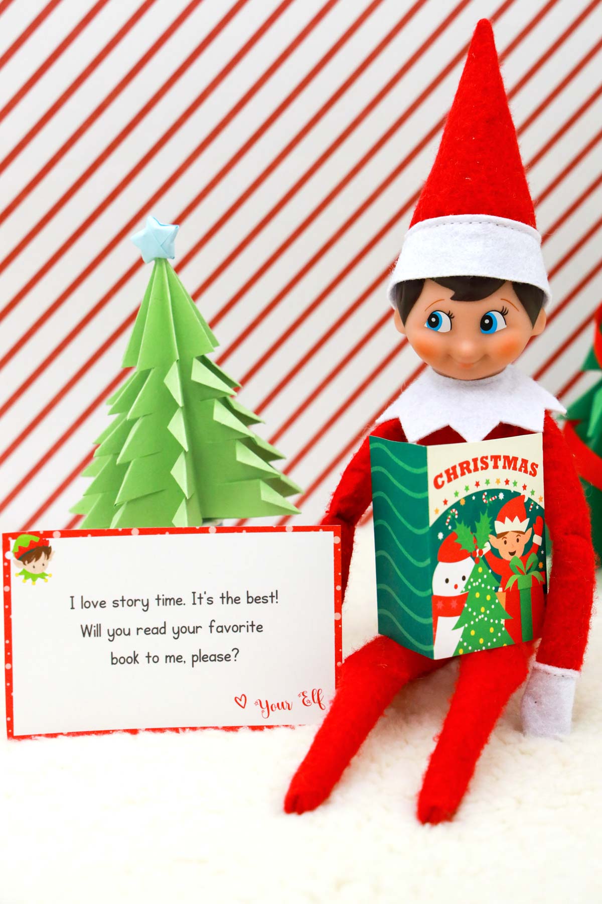 elf on the shelf with a printable note