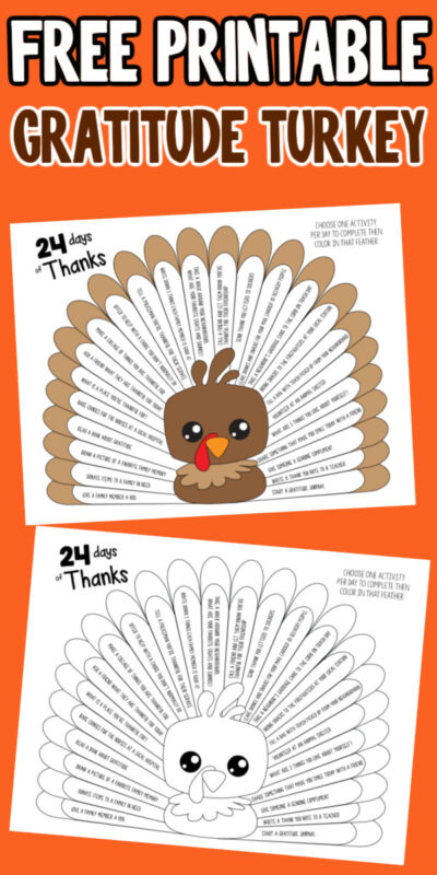 collage of printable Thanksgiving turkeys