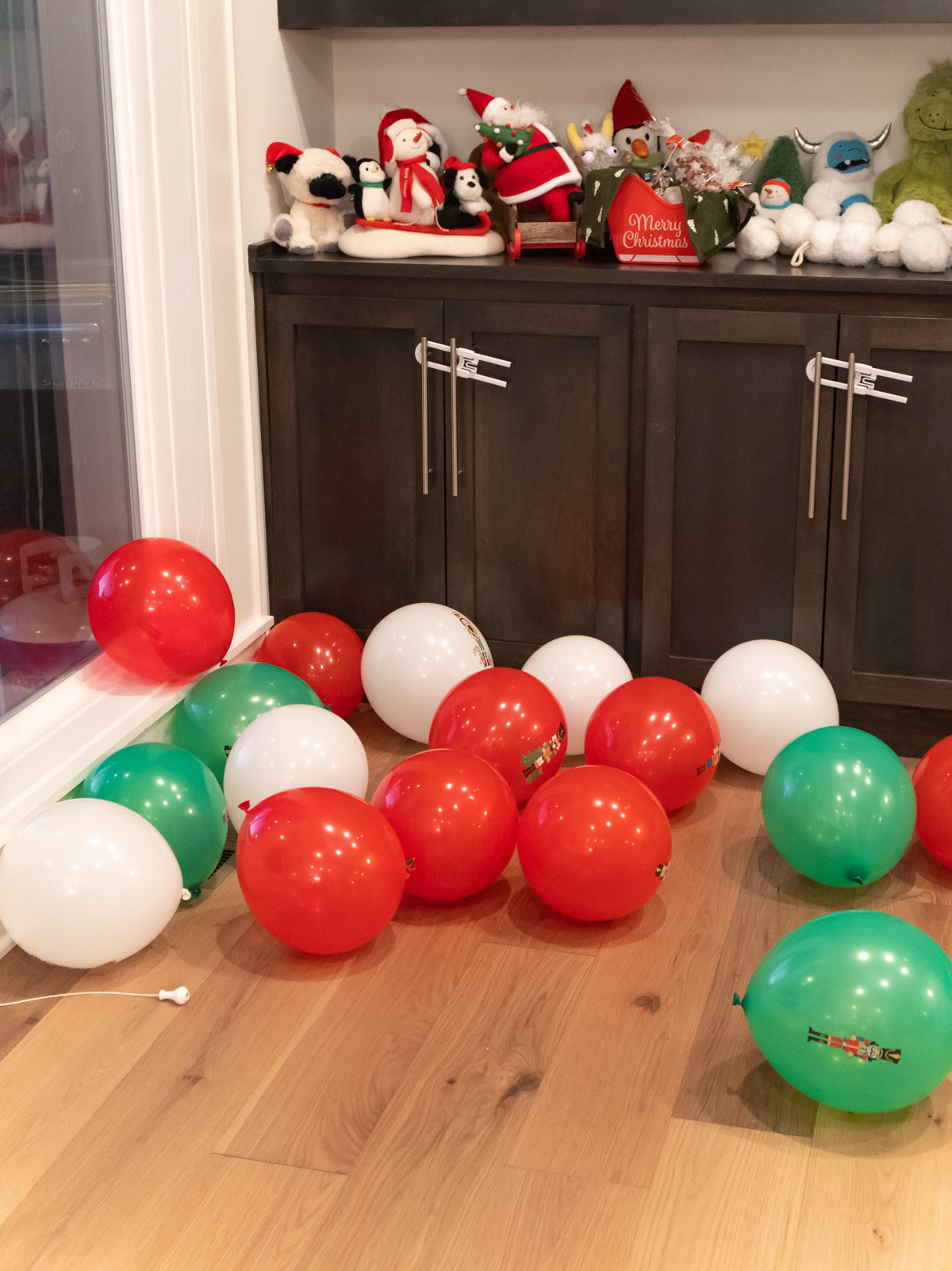 A bunch of blown up Nutcracker balloons