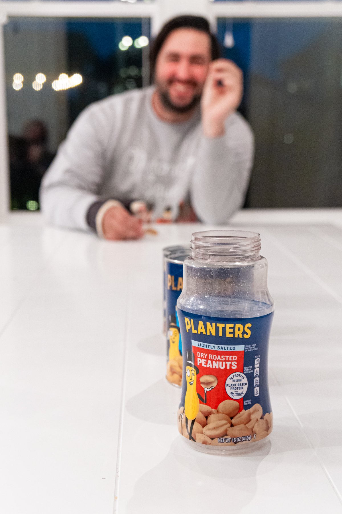 Nut containers on a table