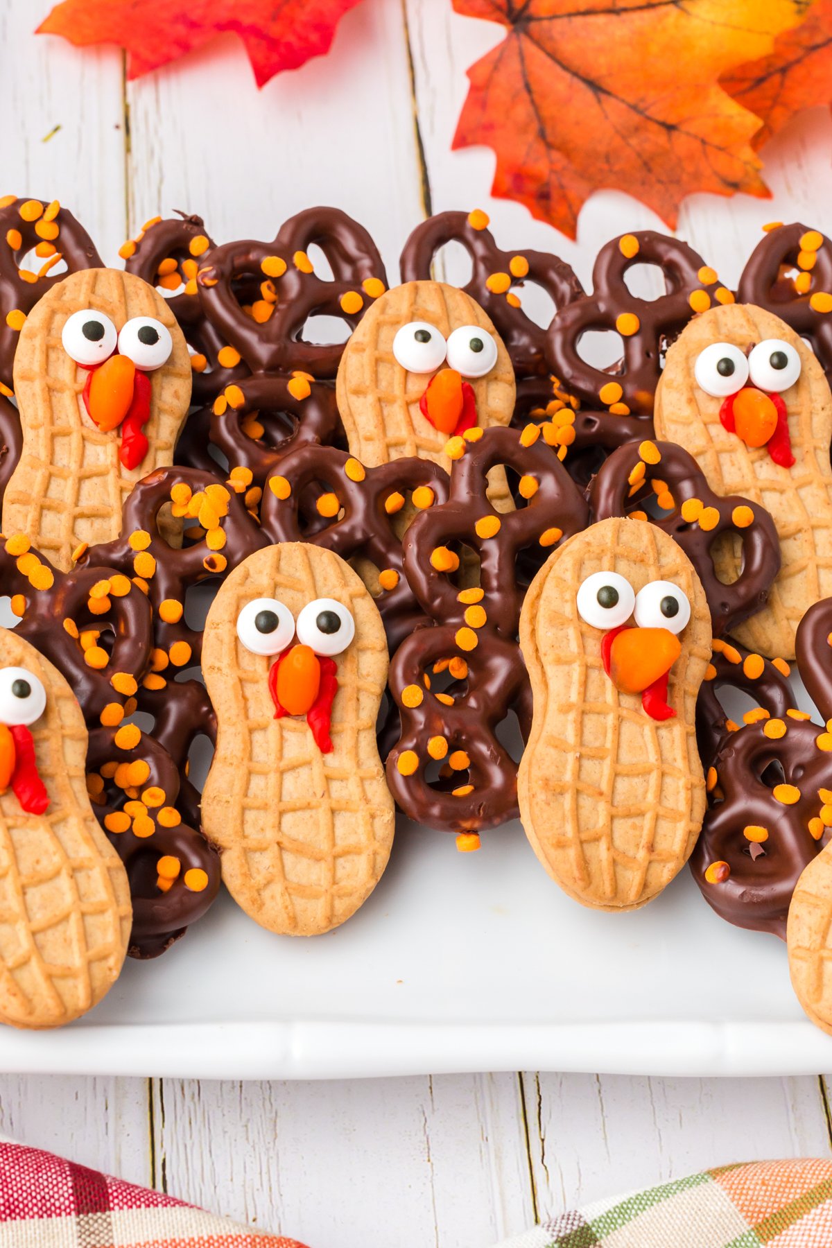 plate full of Nutter Butter turkey cookies