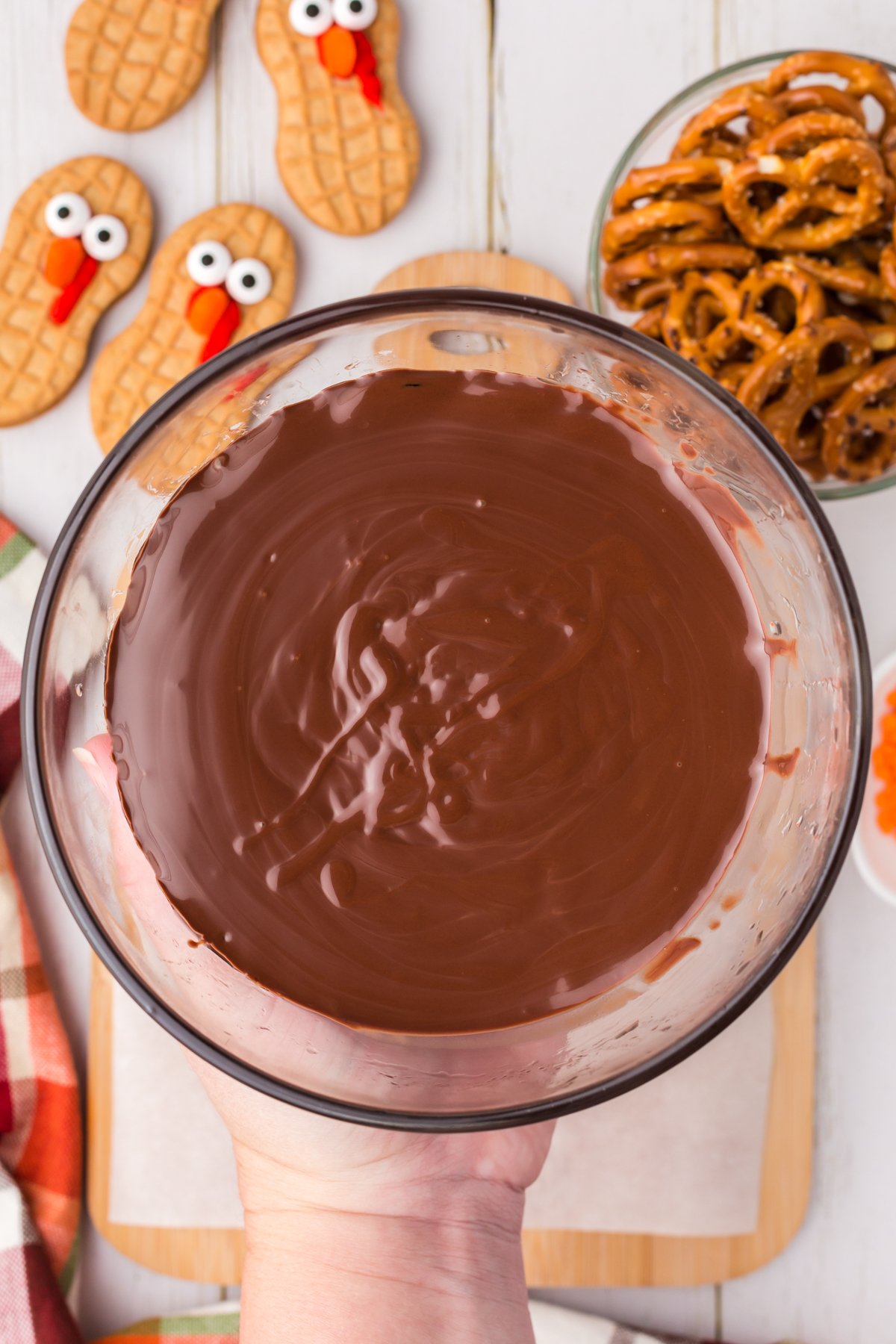 bowl of melted chocolate chips