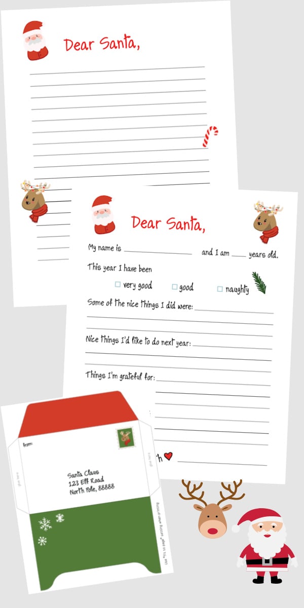 printable letter to Santa templates