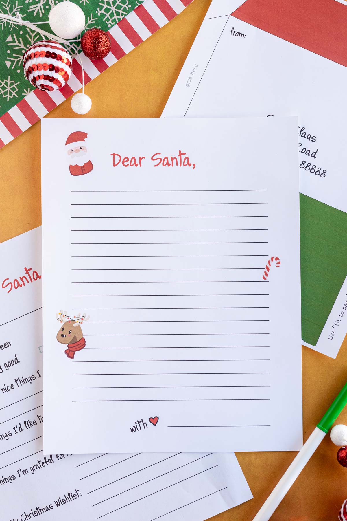 Free printable Santa letter template and envelope