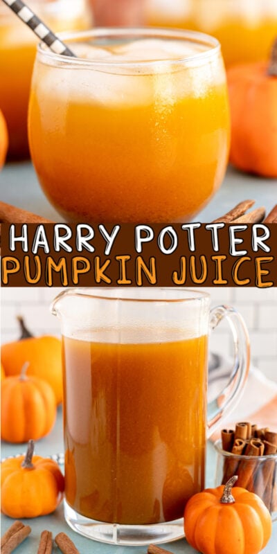 collage of pumpkin juice images