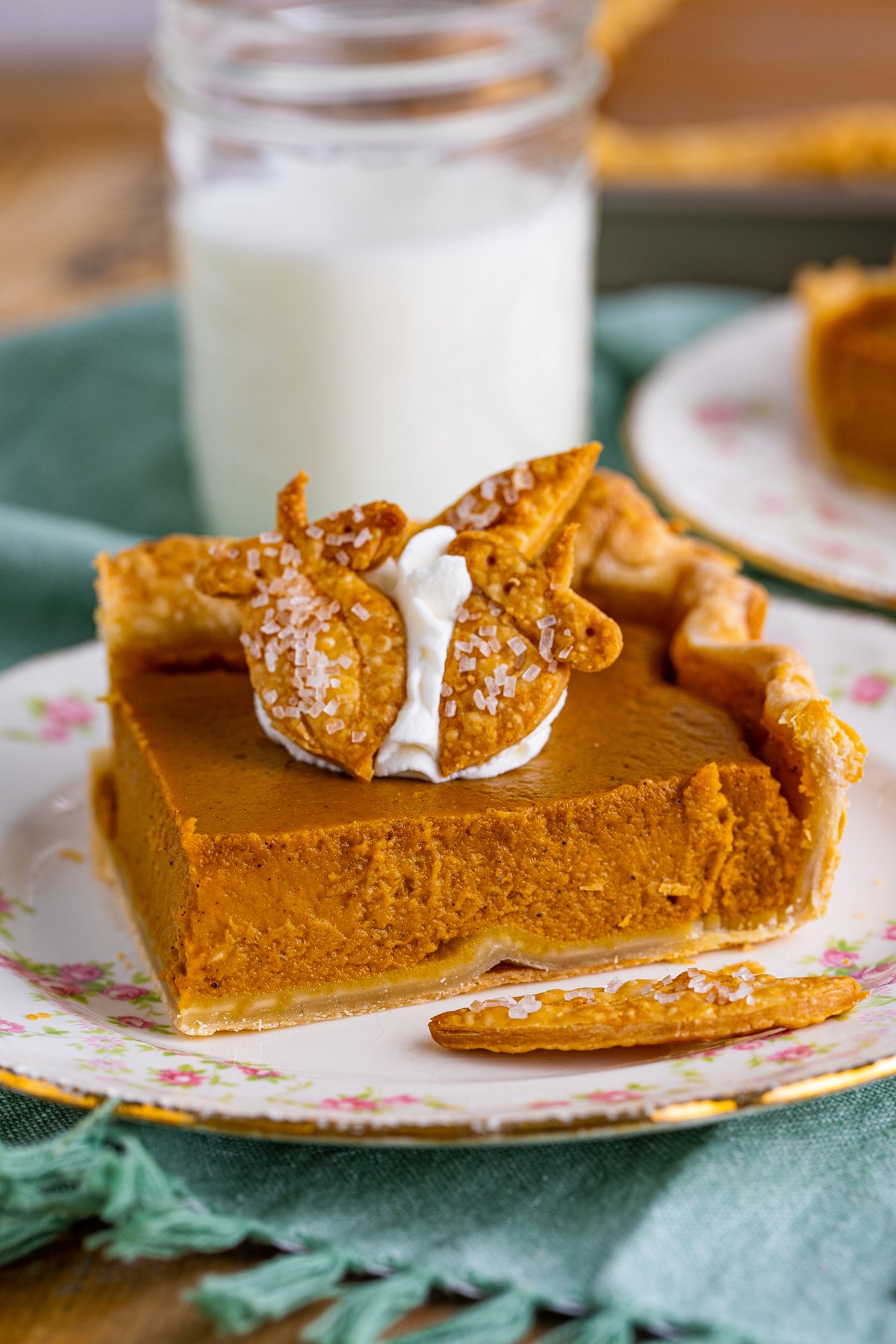 slice of pumpkin slab pie