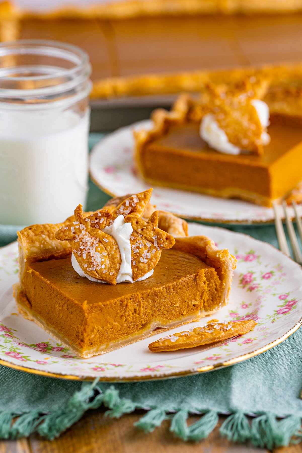 piece of pumpkin slab pie