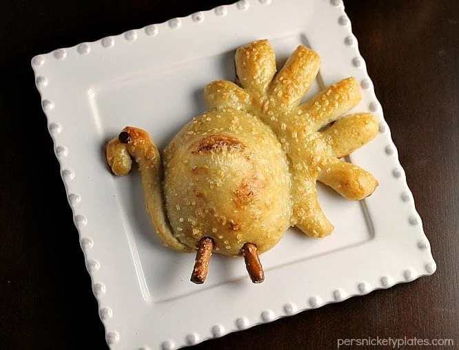 pretzel turkey on a white plate