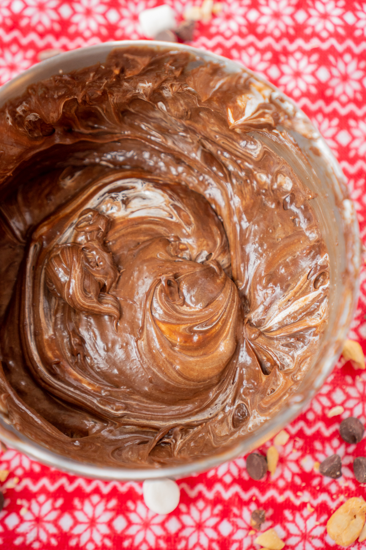 creamy chocolate fudge in a pan