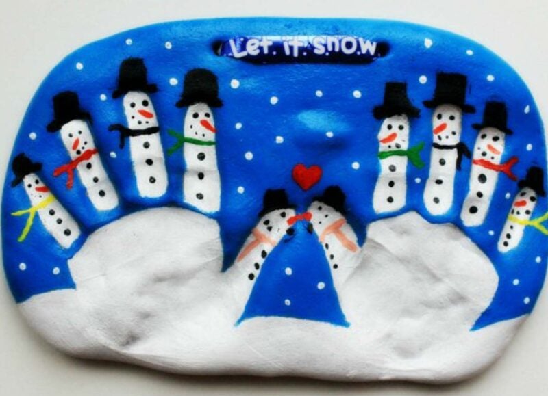 salt dough snowman keepsake