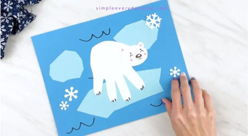 handprint polar bear on icebergs